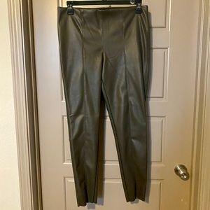 H&M Olive Green Faux Leather Leggings